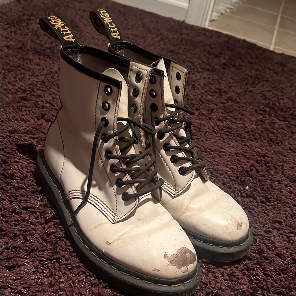 Dr. Martens White Combat Boots
